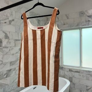 Simon Miller Brown and Cream Striped Mini Dress